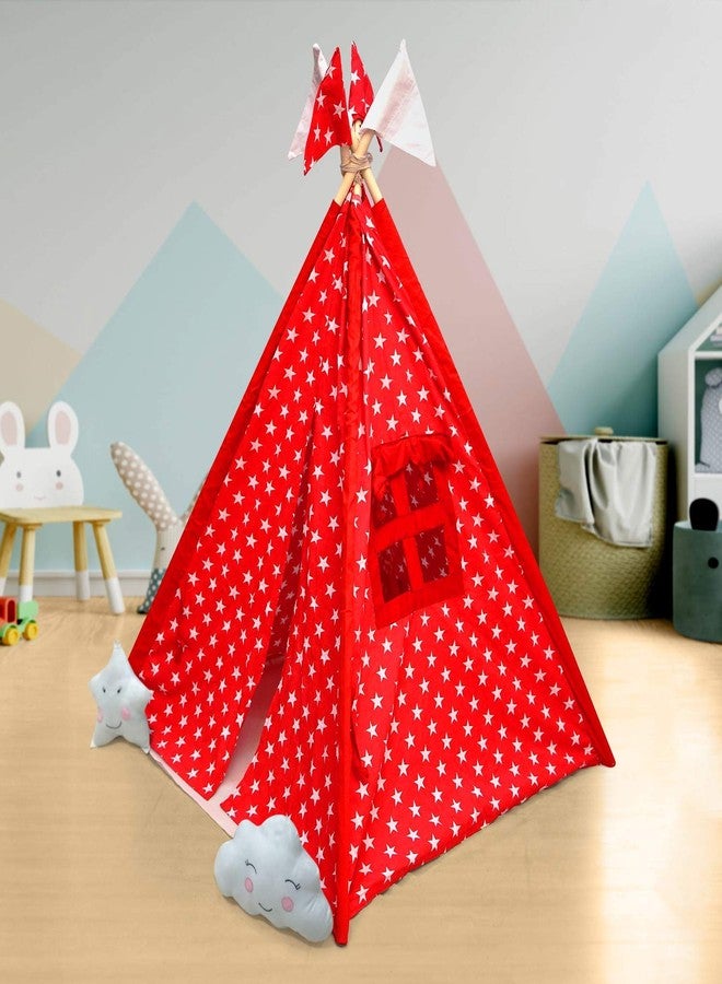 Next Day Art Tent House for Kids Kids Tepee Tent with Padded Mat, Kids Canopy Play Tent, Playard, Playhouse Big Portable Tent for Kids for Indoor and Outdoor- Red - Image 2